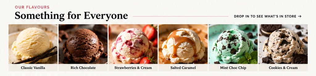 Glenrowan Ice Creamery flavours — drop in to see what's in store
